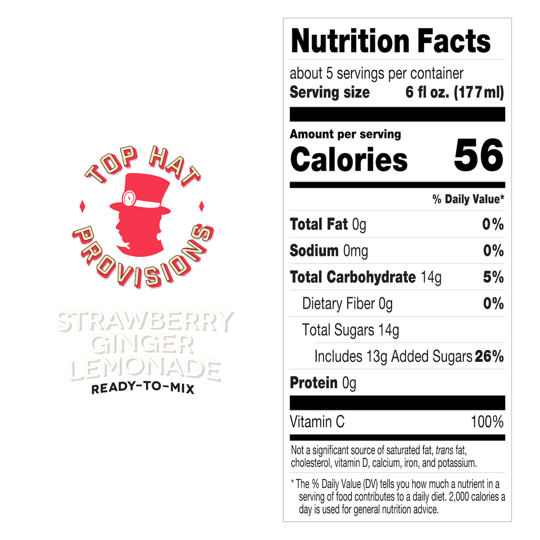 Top Hat Strawberry Ginger Lemonade Concentrate - 12x32oz case