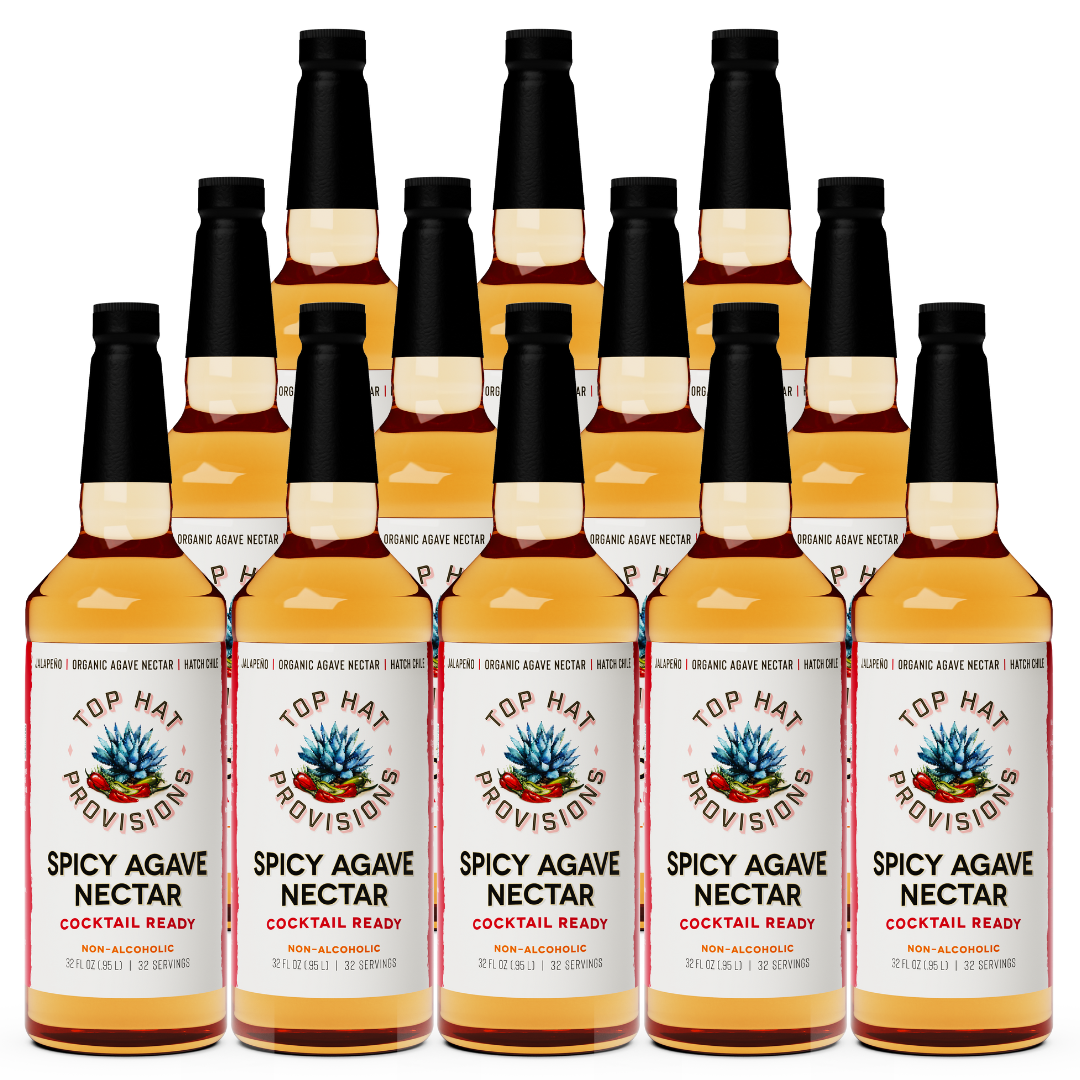 Top Hat Spicy Agave Nectar Syrup – Cocktail-Ready Hot Agave (12 × 32oz Case)