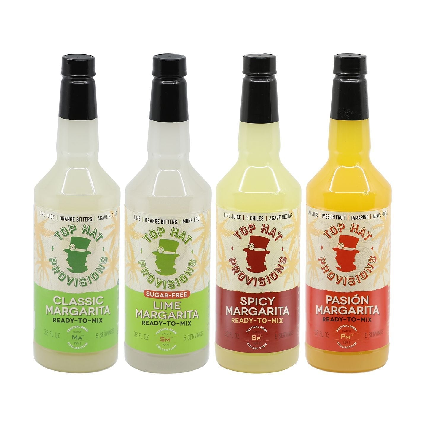 Top Hat Margarita Combo Kit - 4 Pack of 32oz Bottles