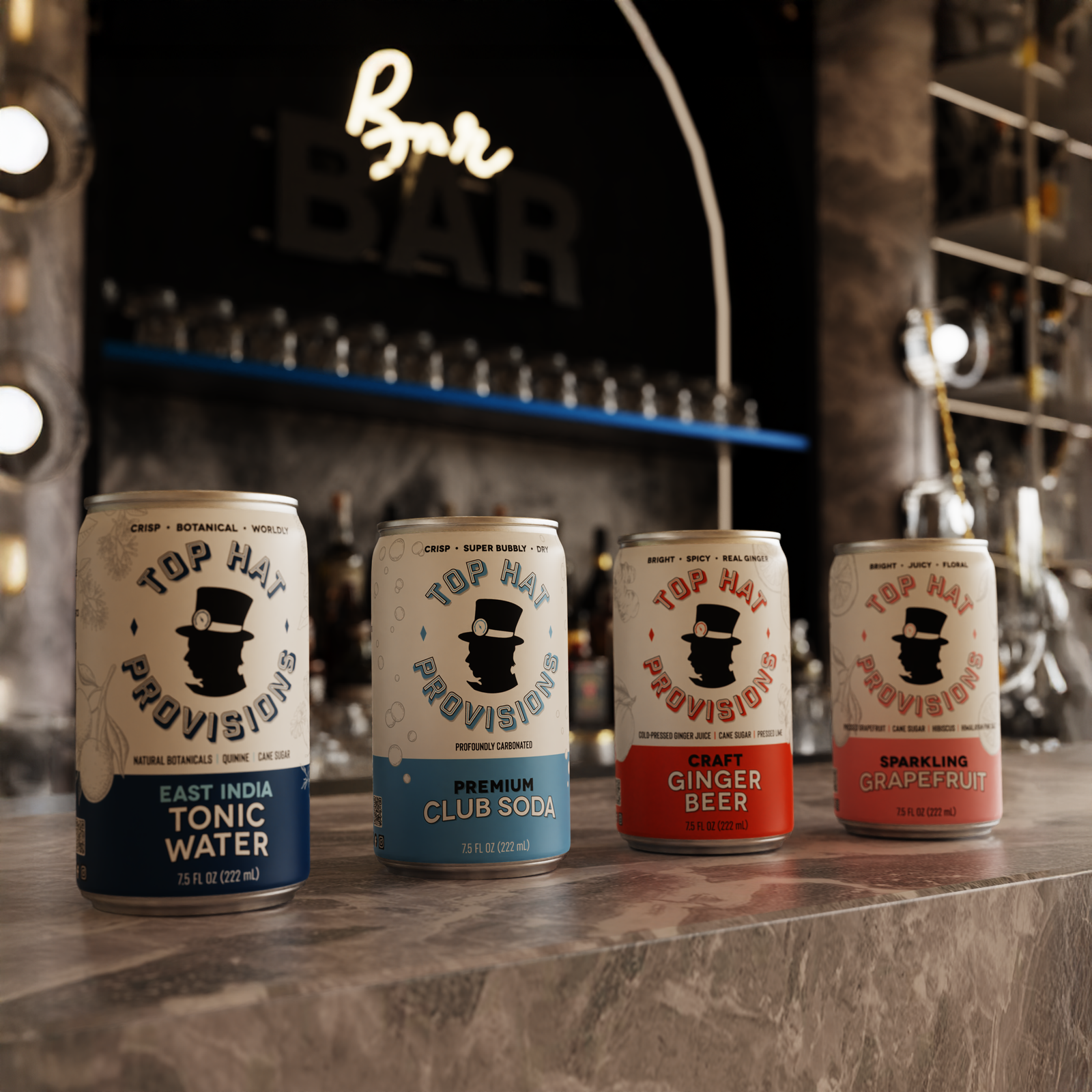 Top Hat Provisions craft mixers lineup for home bartenders
