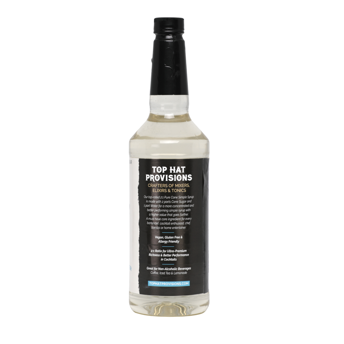 Top Hat Simple Syrup - 100% Cane Sugar 2:1 - 12x32oz case B2B