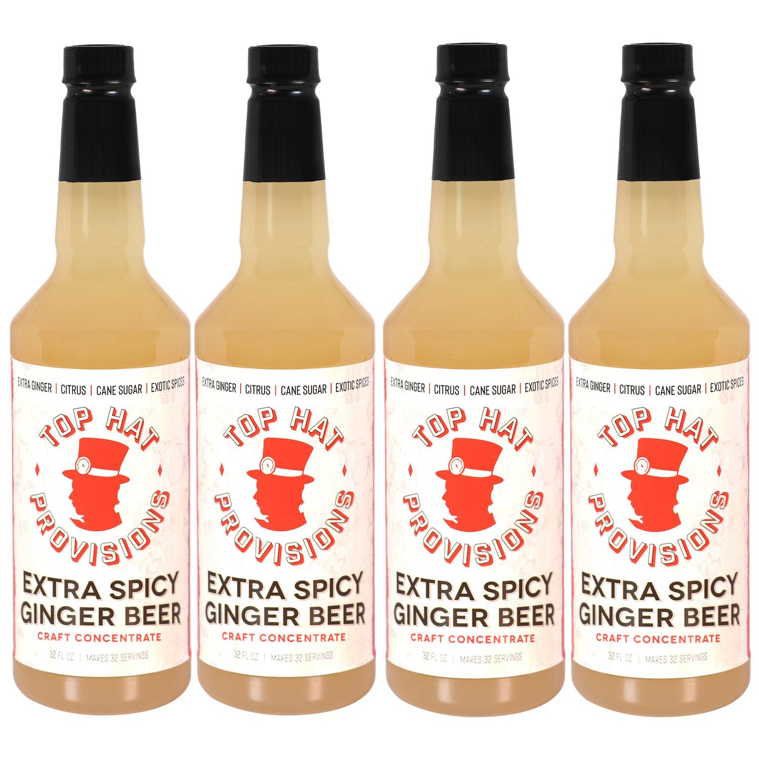 Top Hat Extra Spicy Ginger Beer Syrup & Moscow Mule Batching Mix - 32oz Bottle