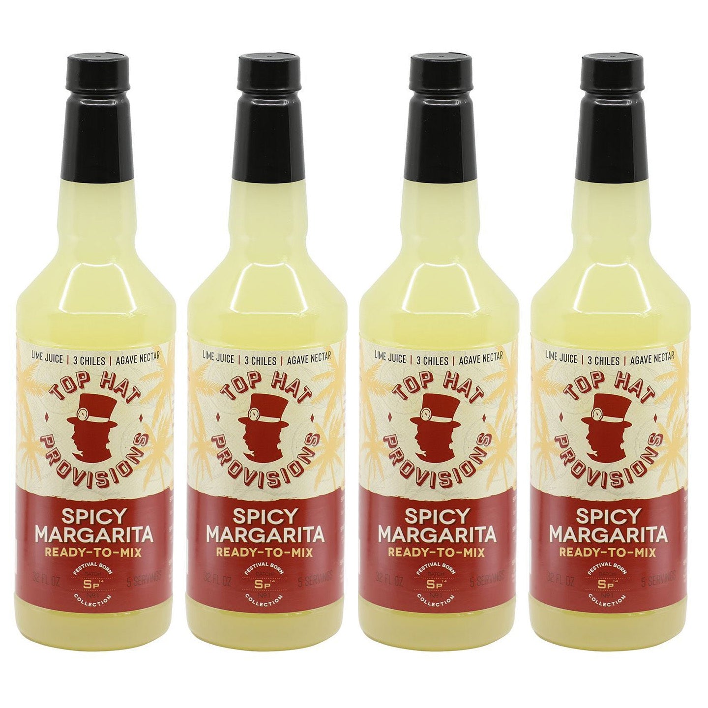 Top Hat Spicy Margarita Mix (made with agave nectar & organic lime juice) - 32oz Bottle