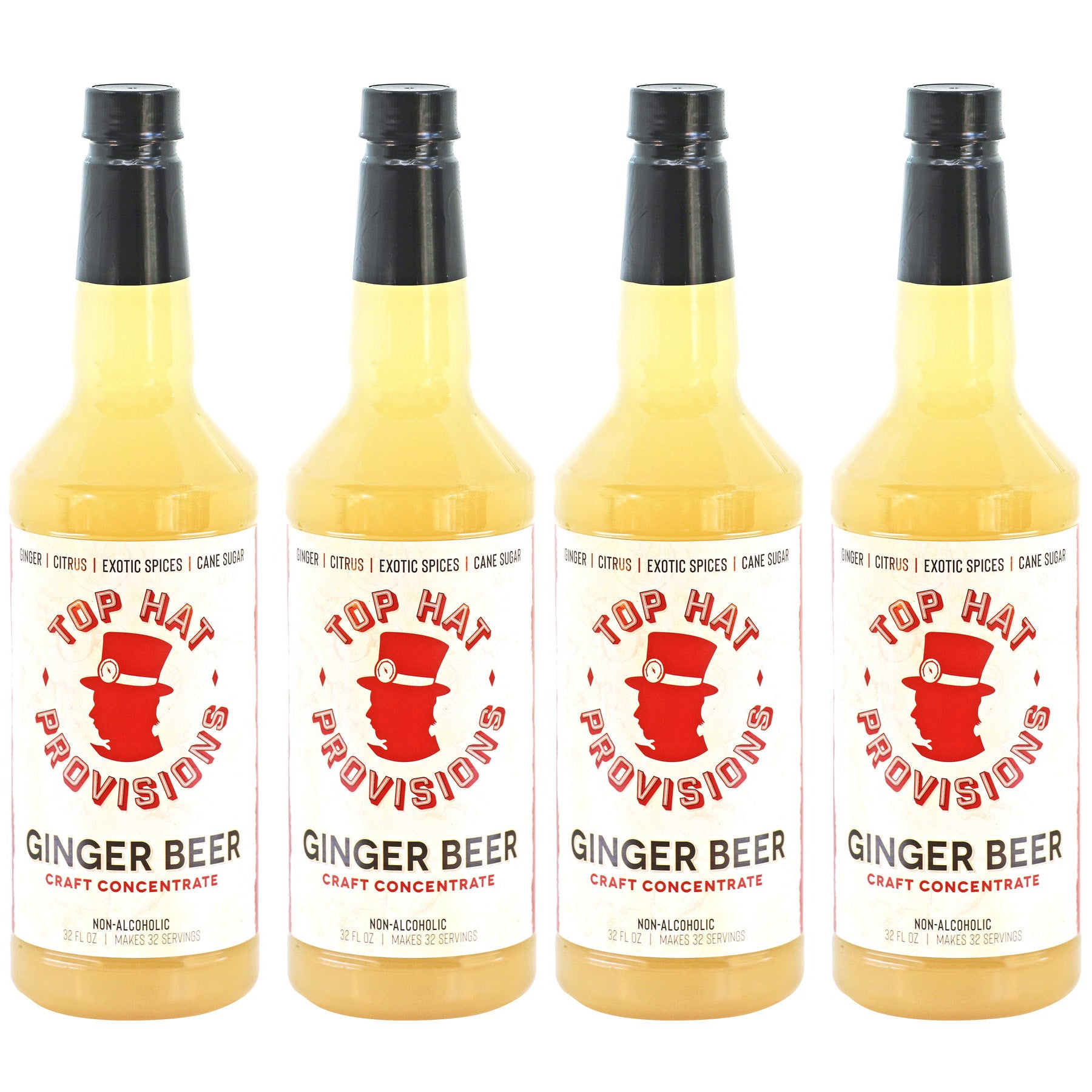 Top Hat Original Ginger Beer Syrup & Moscow Mule Batching Mix - 32oz Bottle