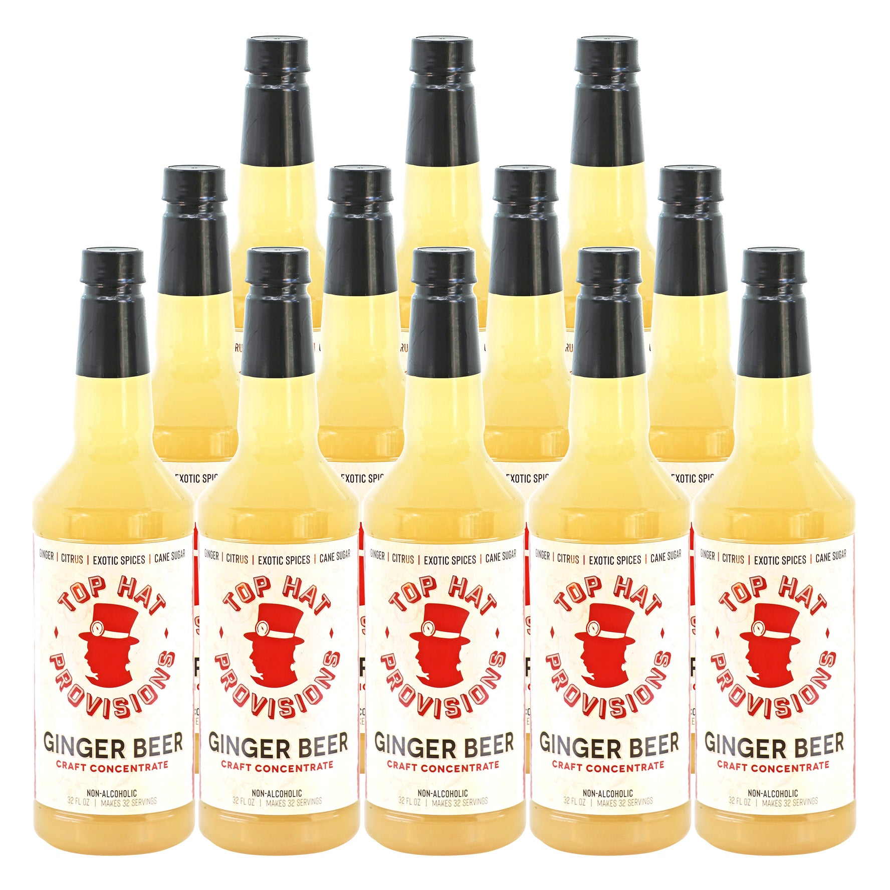 Top Hat Original Ginger Beer Syrup & Batching Concentrate - 12x32oz case