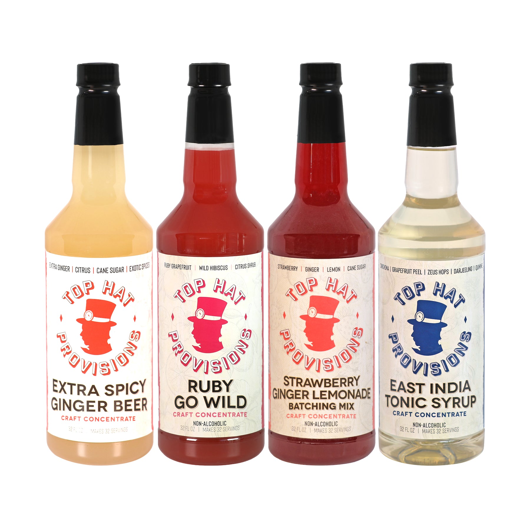Top Hat Soda Streamer Dream Soda Syrup Combo Kit - 4 pack 32oz bottles
