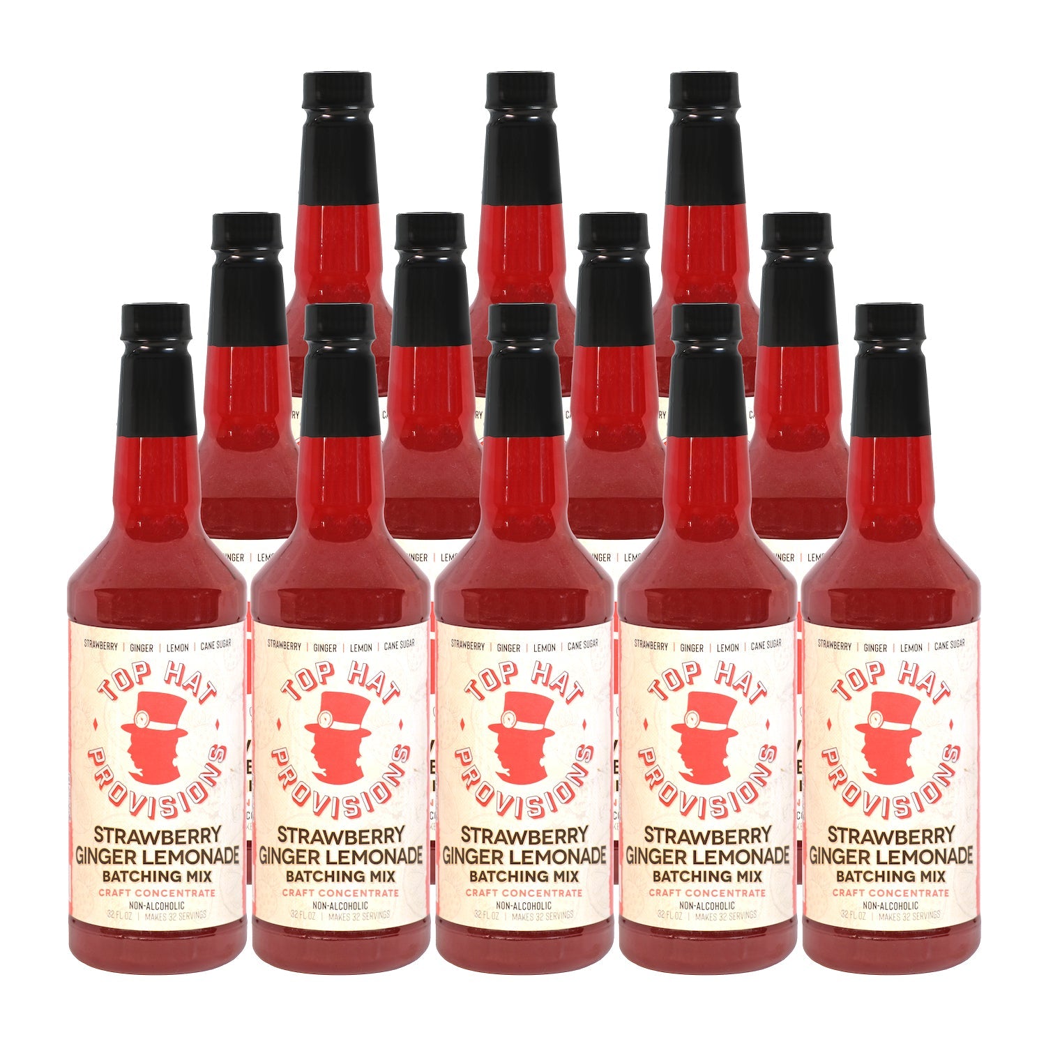 Top Hat Strawberry Ginger Lemonade Concentrate - 12x32oz case