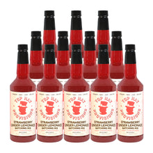 Load image into Gallery viewer, Top Hat Strawberry Ginger Lemonade Concentrate &amp; Batching Mix - 32oz Bottle
