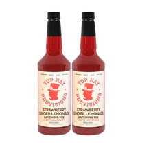 Load image into Gallery viewer, Top Hat Strawberry Ginger Lemonade Concentrate &amp; Batching Mix - 32oz Bottle
