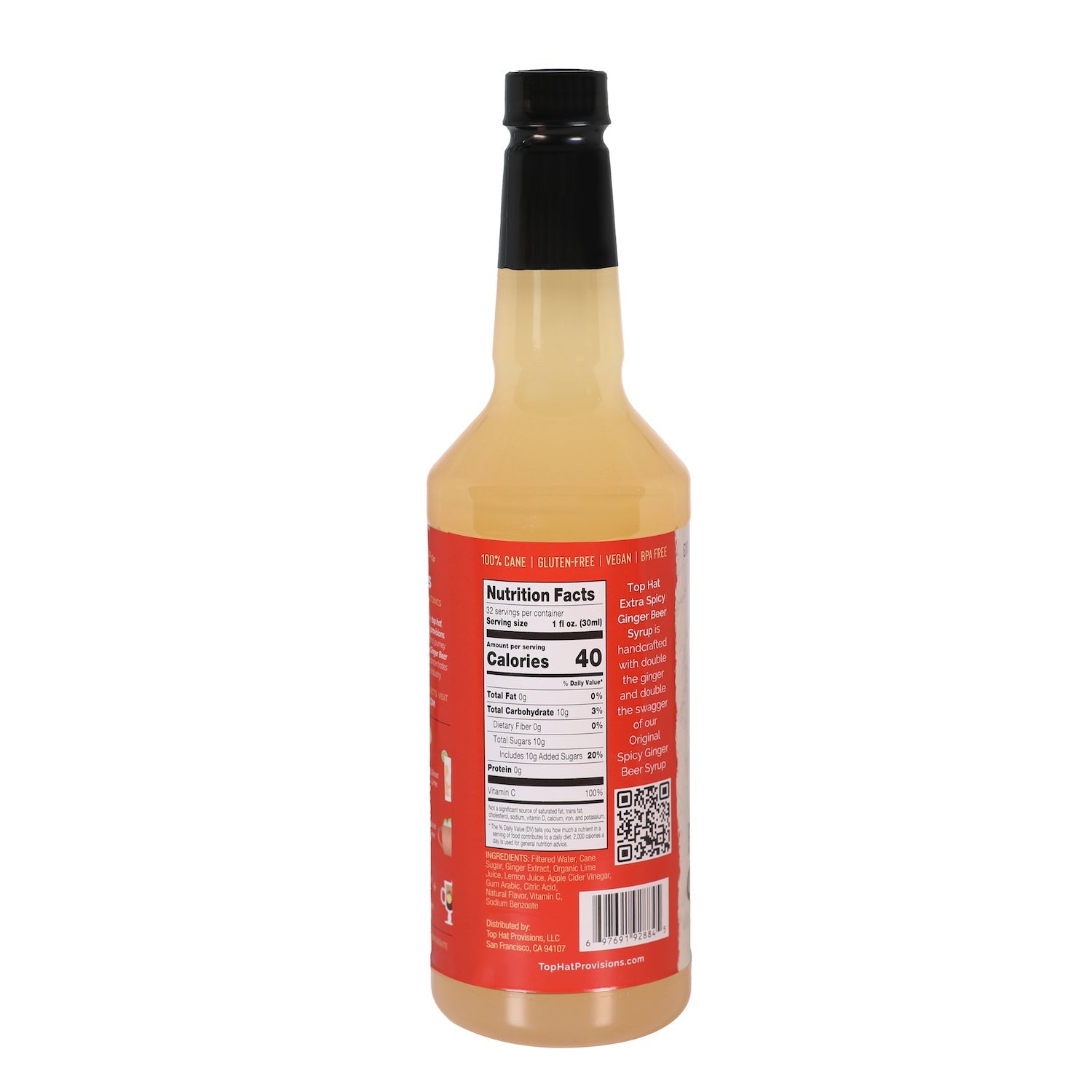 Top Hat Extra Spicy Ginger Beer Syrup & Batching Concentrate - 12x32oz case