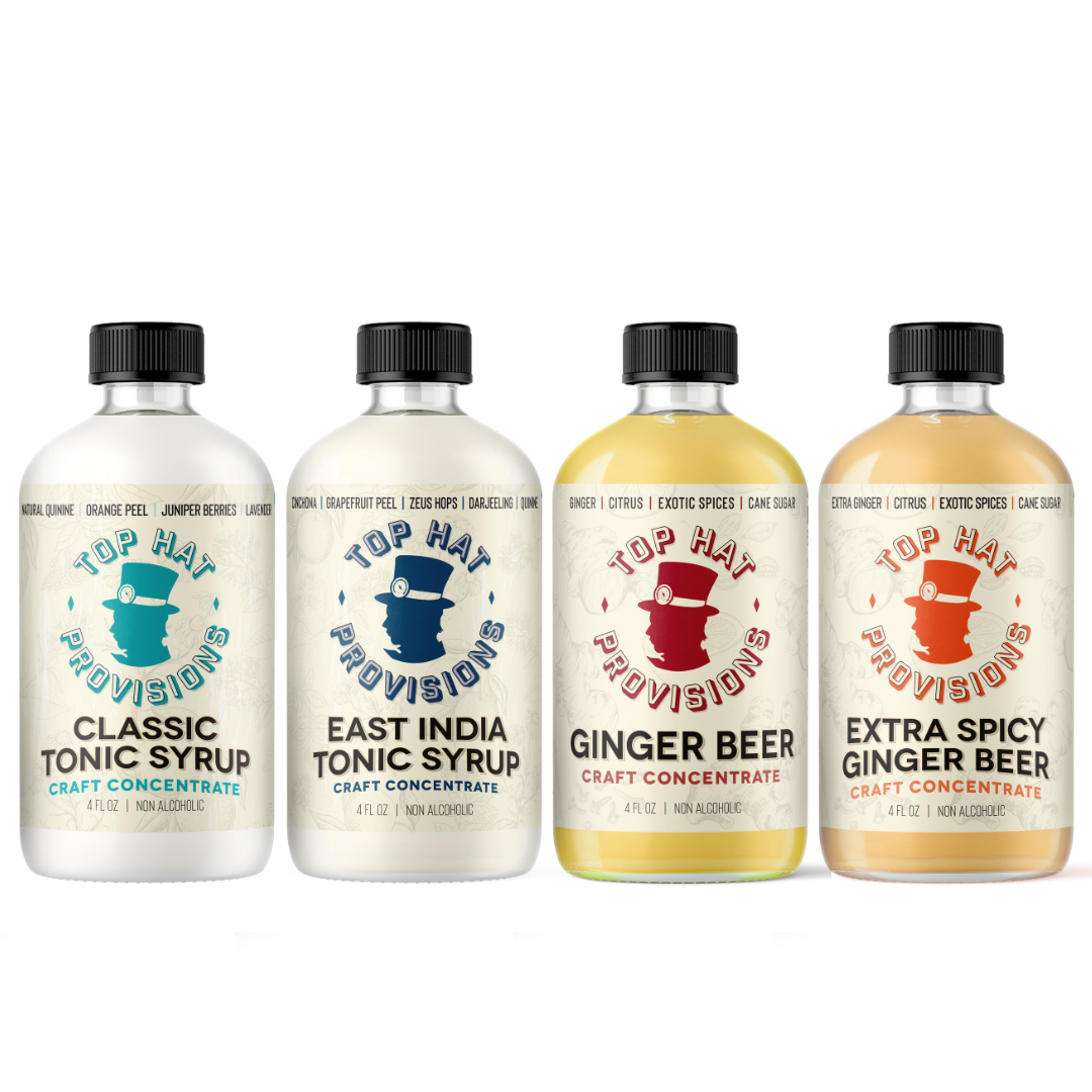 Top Hat Tonic & Ginger Beer Soda Maker Combo Kit - 4 pack of 4oz