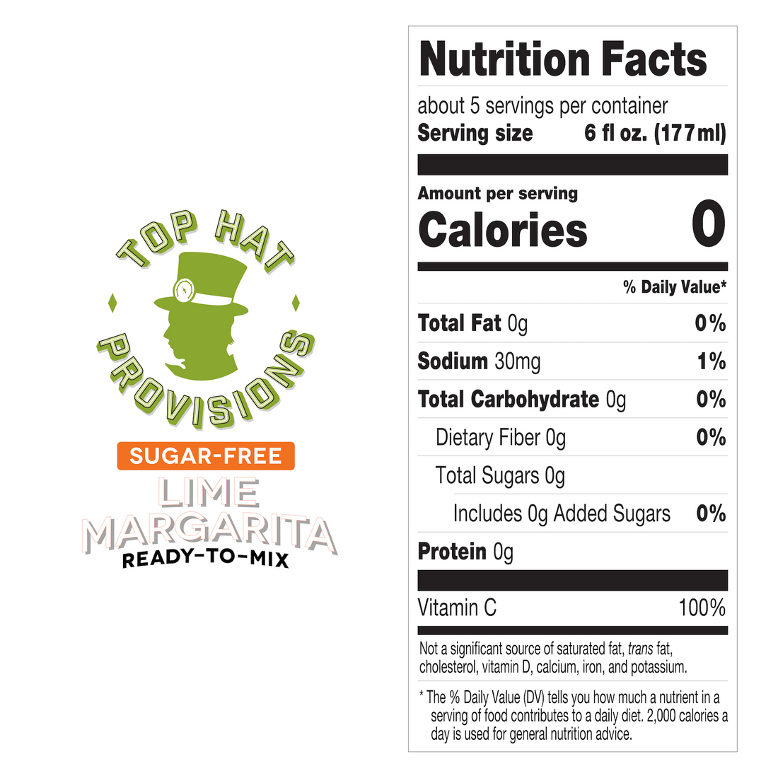 Top Hat Keto Sugar Free Margarita Mix - Ready to Mix