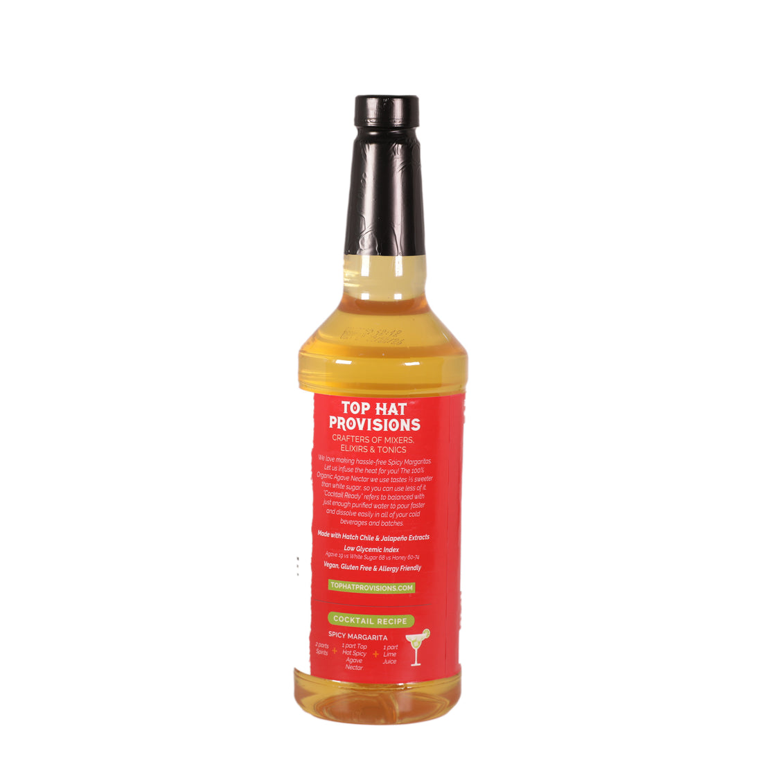 Top Hat Spicy Agave Nectar - Cocktail Ready Hot Agave Syrup - 12x32oz case