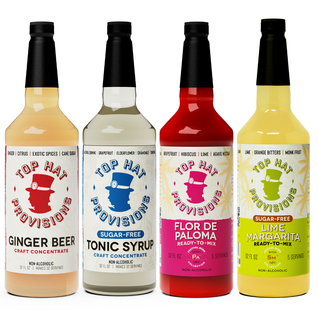 Top Hat After Party Cocktail Mixer Combo Kit  - 4 pack of 32oz bottles