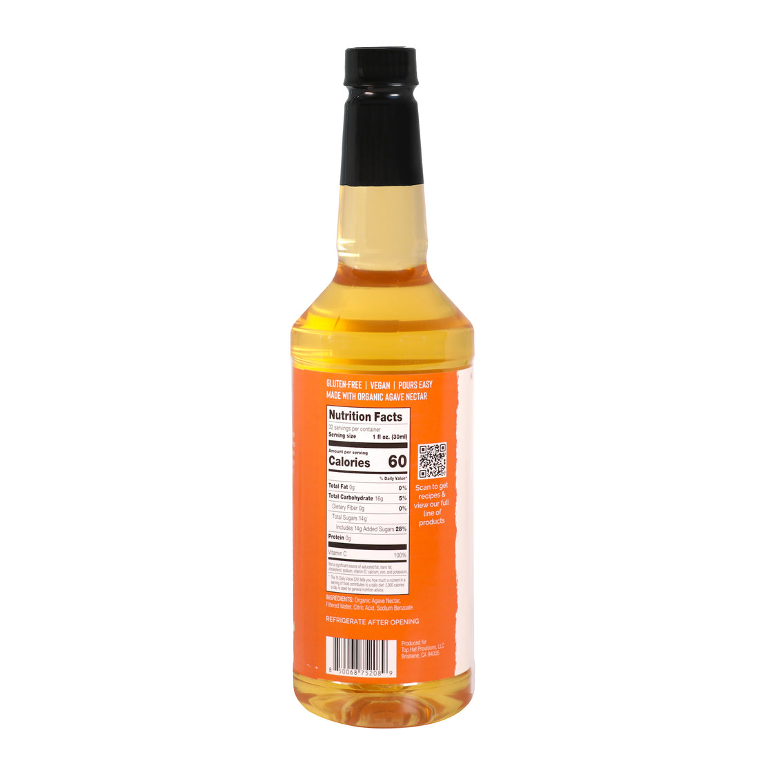 Top Hat Agave Nectar - Cocktail Ready Agave Syrup - 12x32oz case