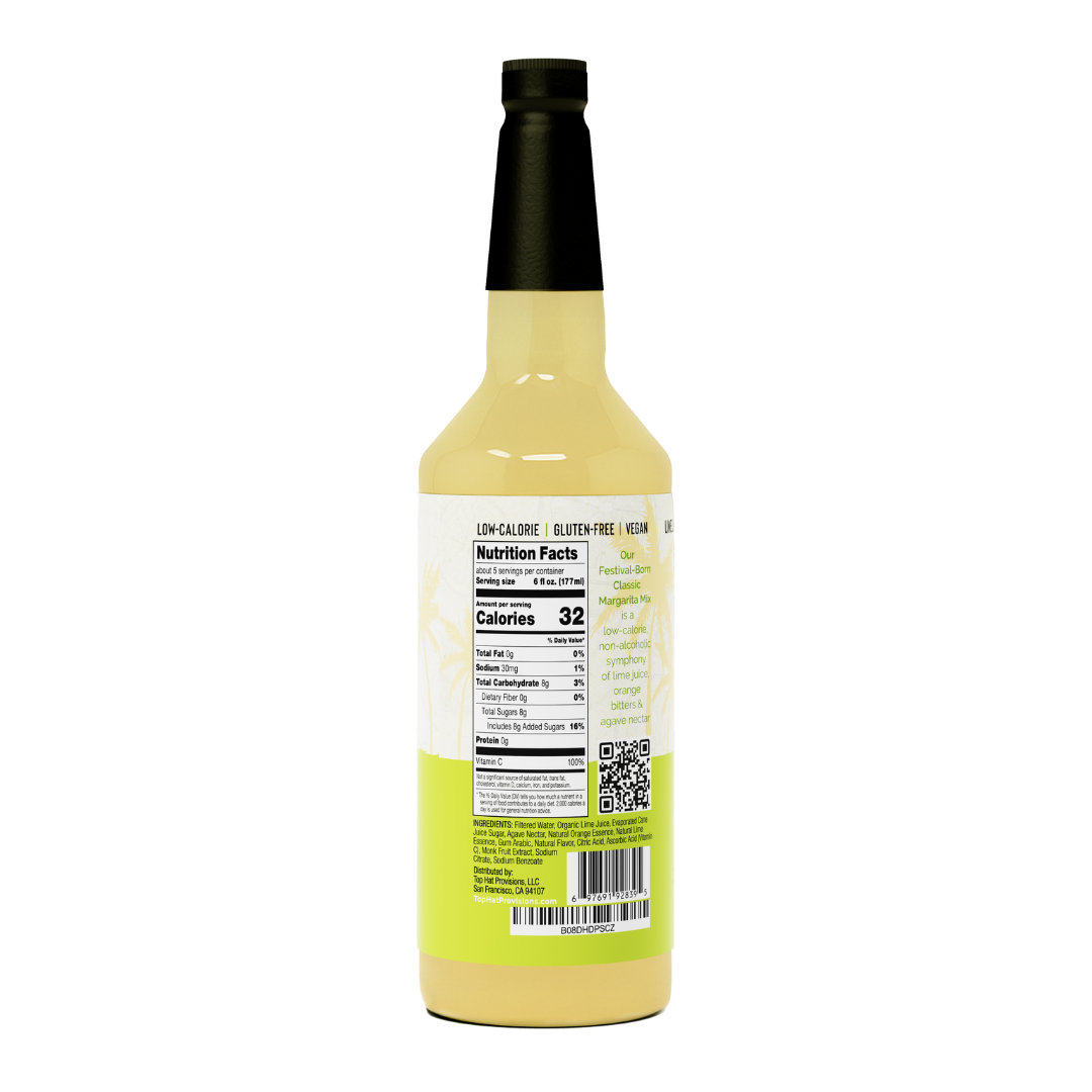 Top Hat Classic Agave Lime Margarita Mix - Ready to Mix - 12x32oz Case