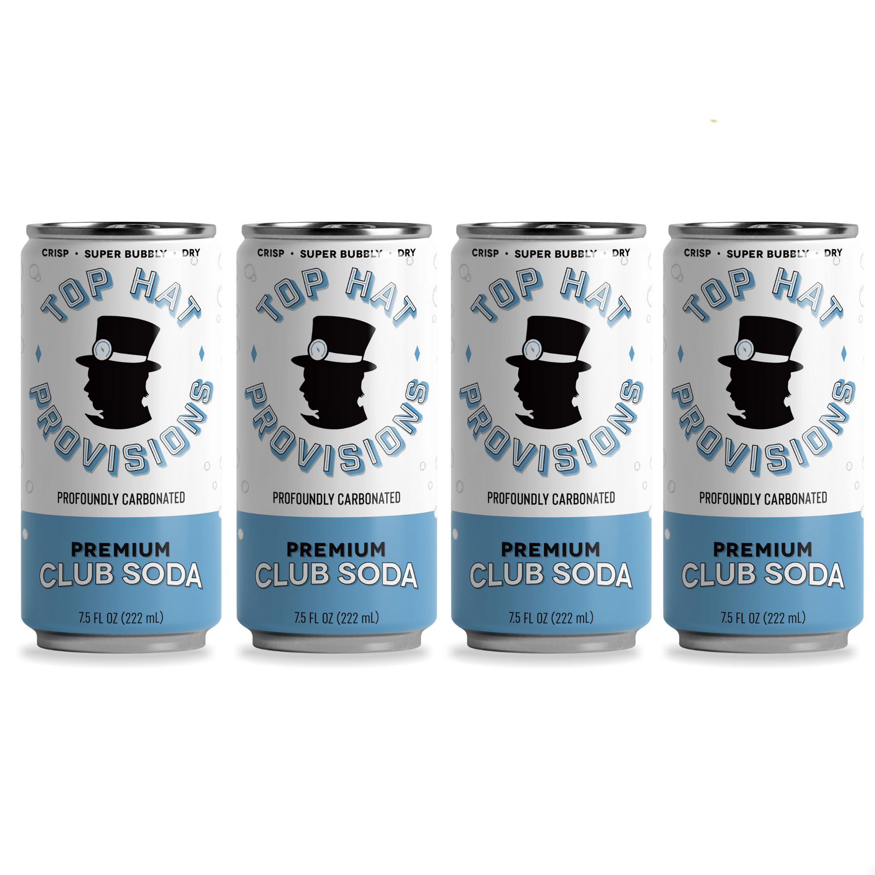 Top Hat Premium Club Soda - 4 pack of 7.5oz cans