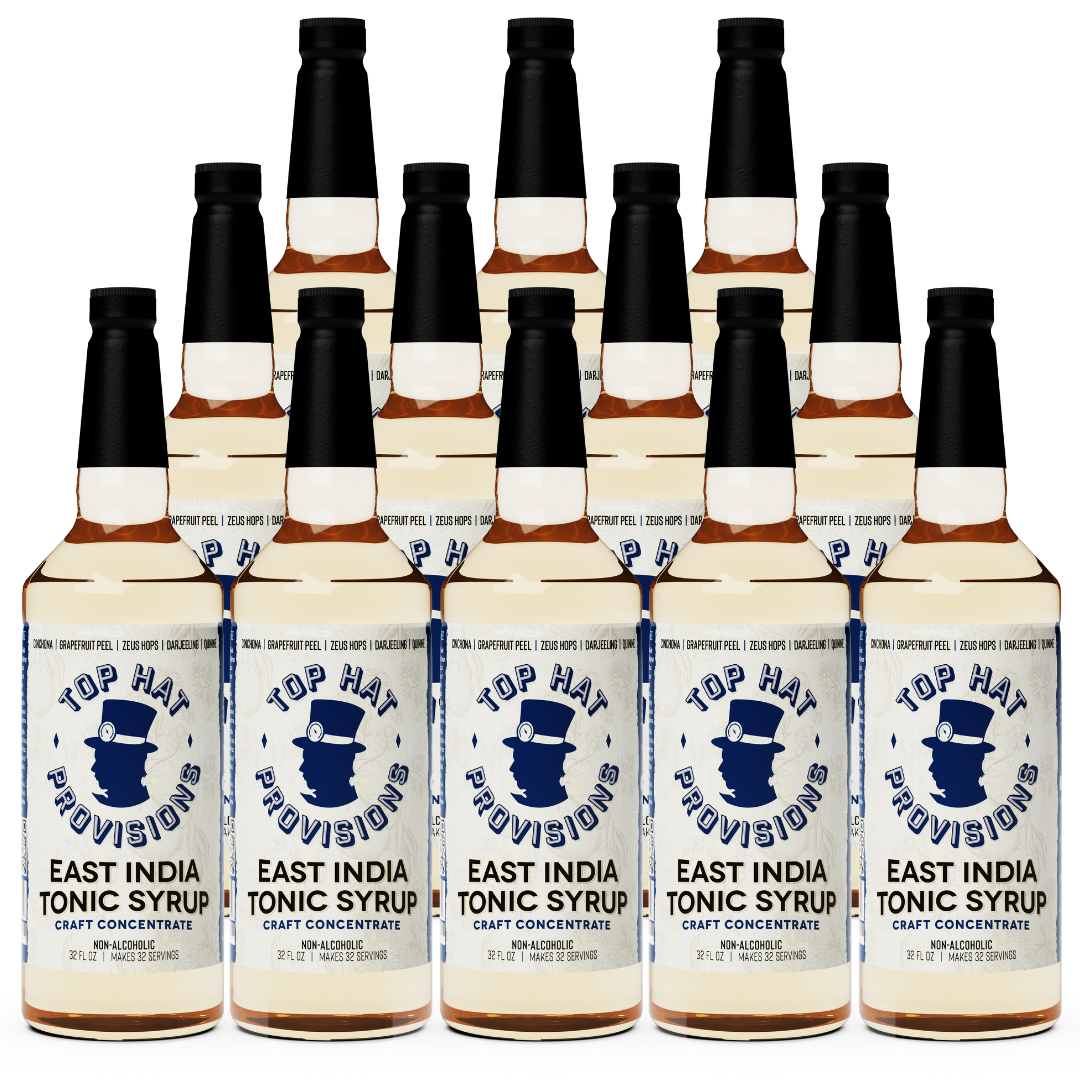 Top Hat East India Tonic Water Syrup & 5x Quinine Concentrate - 12 pack of 32oz bottles - B2B