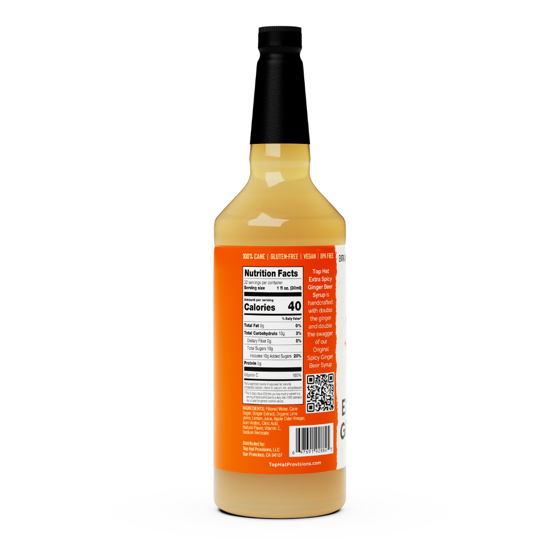 Top Hat Extra Spicy Ginger Beer Syrup & Batching Concentrate - 12x32oz case