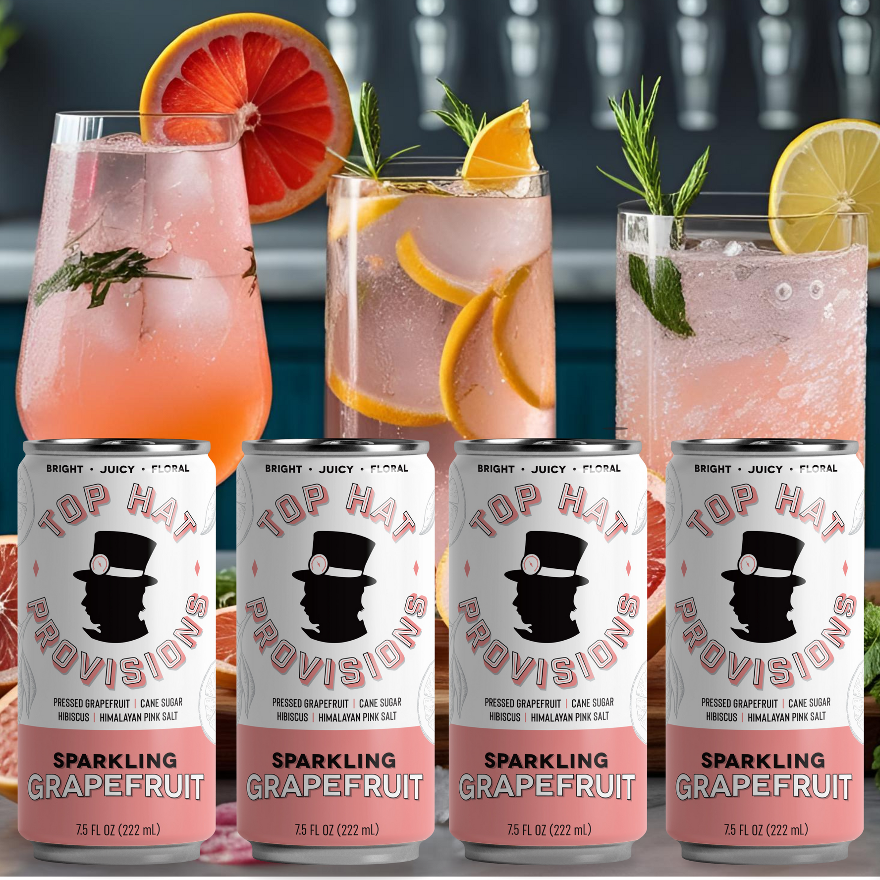 Top Hat Sparkling Grapefruit Soda - 24x7.5oz Case - B2B
