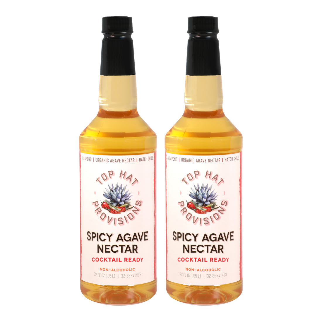 Top Hat Spicy Agave Nectar - Cocktail Ready Hot Agave Syrup