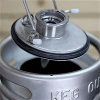 Hybrid Keg - 1/6 bbl (5.16 gal) Sanke Valve w/ Removable Corny-style Lid - Connects seamlessly to standard existing beer sanke line - Easy to open, fill & clean