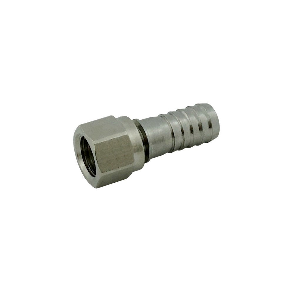 Barbed Swivel Nut Tail Piece for Ball Lock Connector - ⅜" barb x ¼" FFL