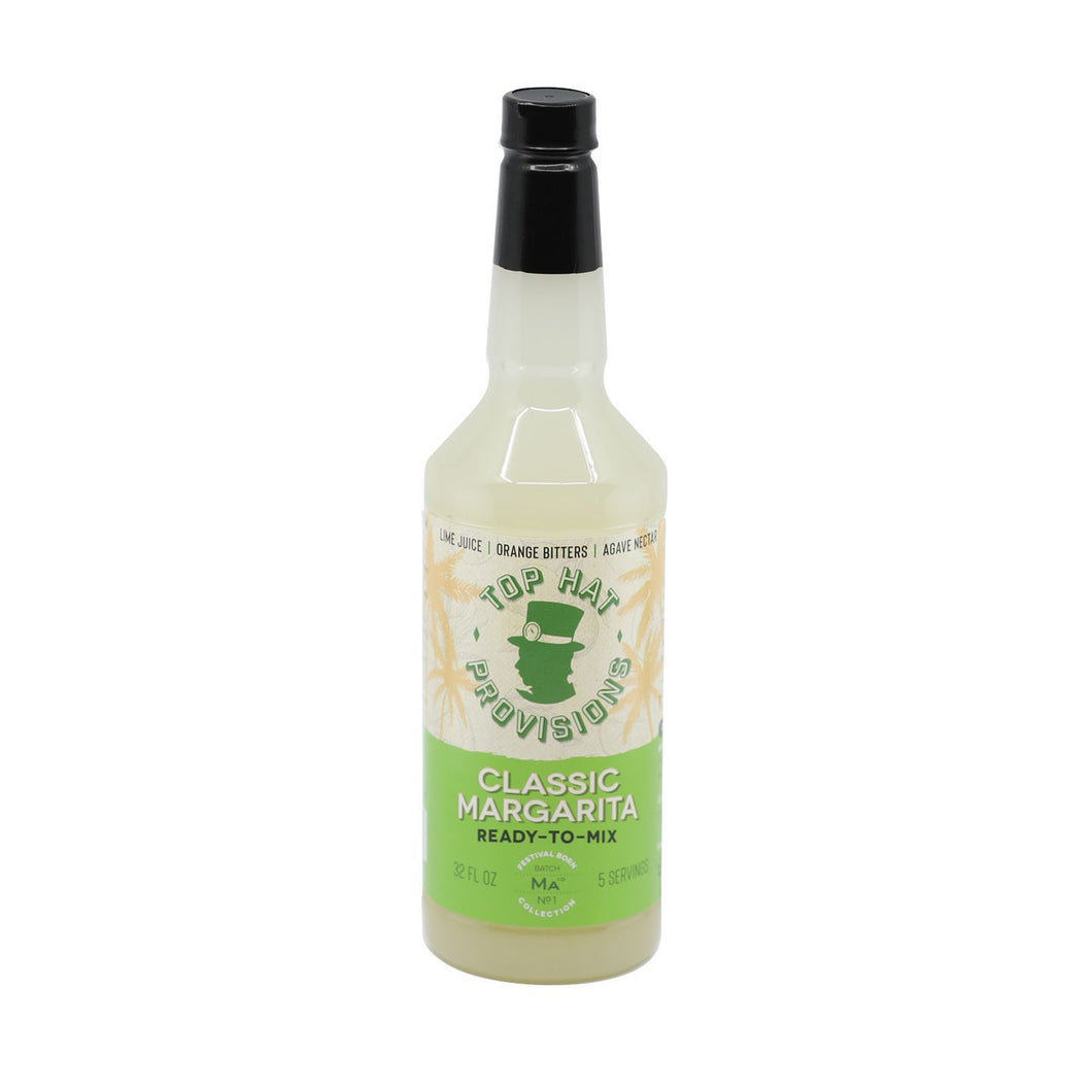 Top Hat Classic Lime Margarita Mix (made with agave nectar & organic lime juice) - 32oz Bottle