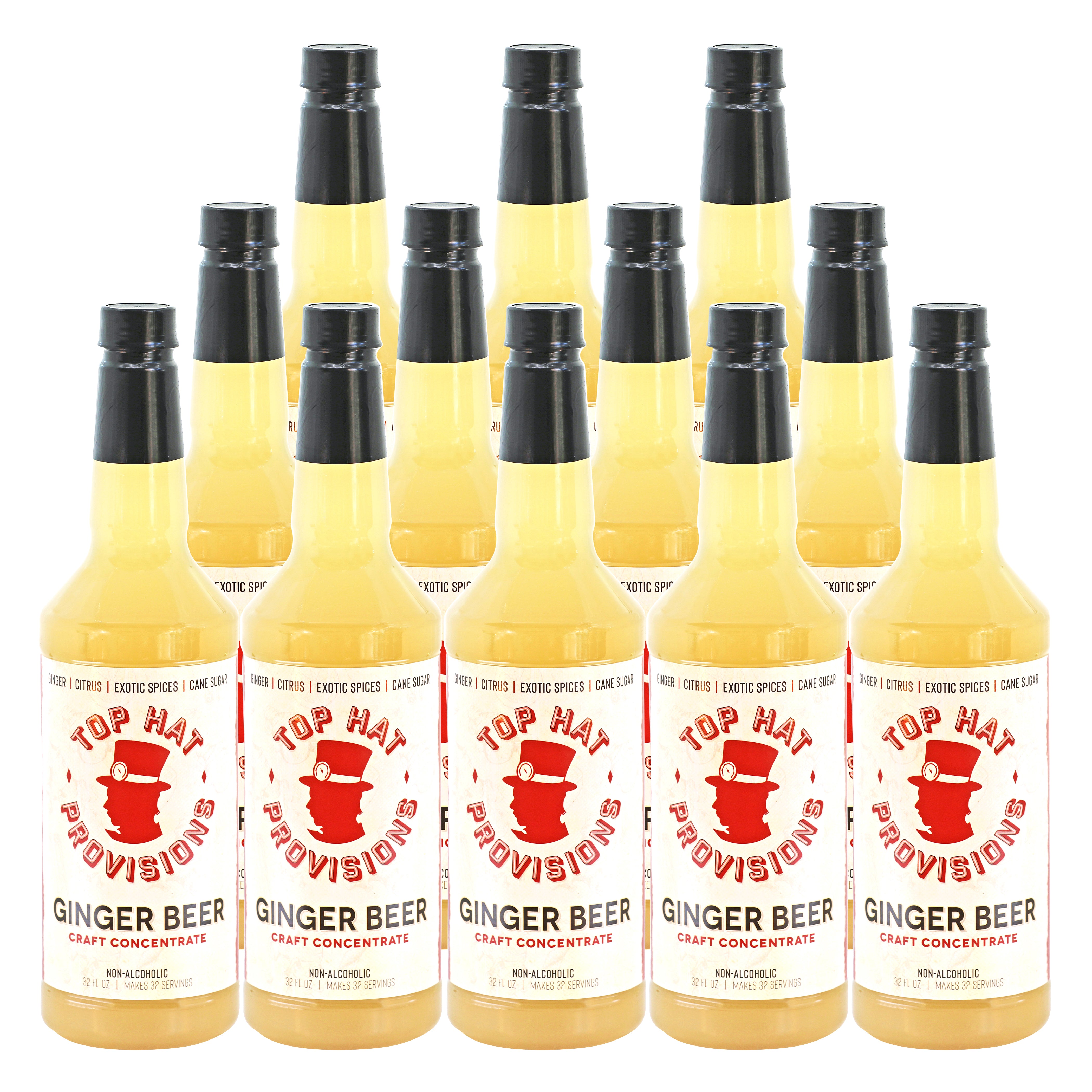 Top Hat Original Ginger Beer Syrup & Moscow Mule Batching Mix - 32oz Bottle