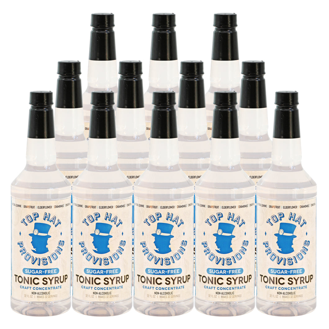 Top Hat Keto Sugar-Free Elderflower Tonic Syrup & 5x Quinine Concentrate - Naturally sweetened with keto friendly / carb free / zero sugar Monk Fruit - 12pack of 32oz bottles