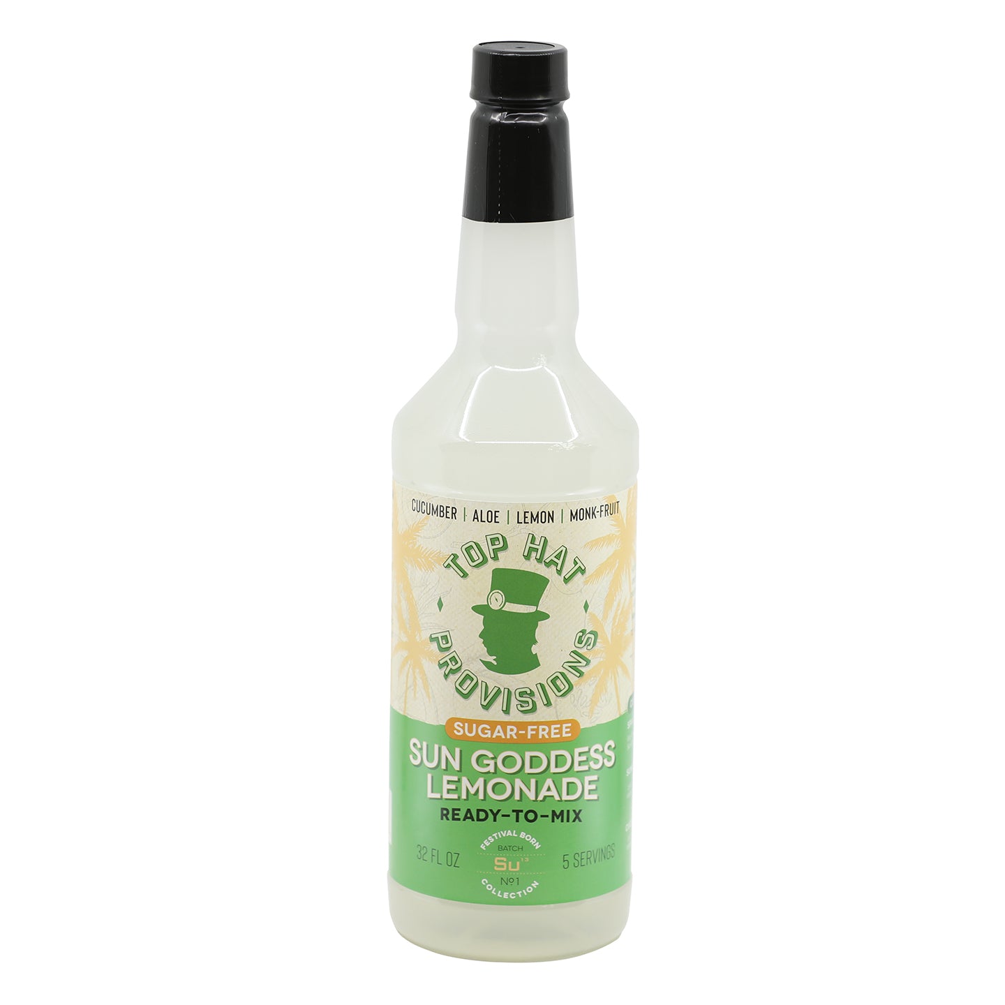 Top Hat Keto Sugar Free Cucumber Lemonade - 12 pack of 32oz bottles (Naturally sweetened with keto friendly / carb free / zero sugar Monk Fruit)