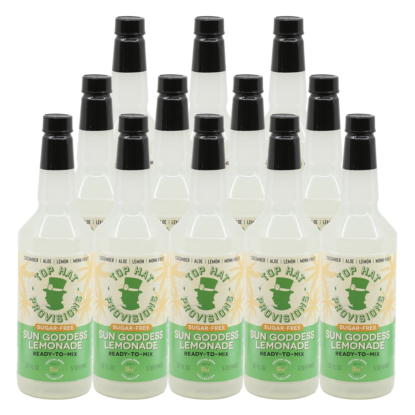Top Hat Keto Sugar-Free Cucumber Lemonade Mix - 32oz bottle (Naturally sweetened with keto friendly / carb free / zero sugar Monk Fruit)
